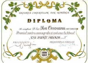 Premiul pentru scenografie si costume la filmul "EU SUNT ADAM...!"